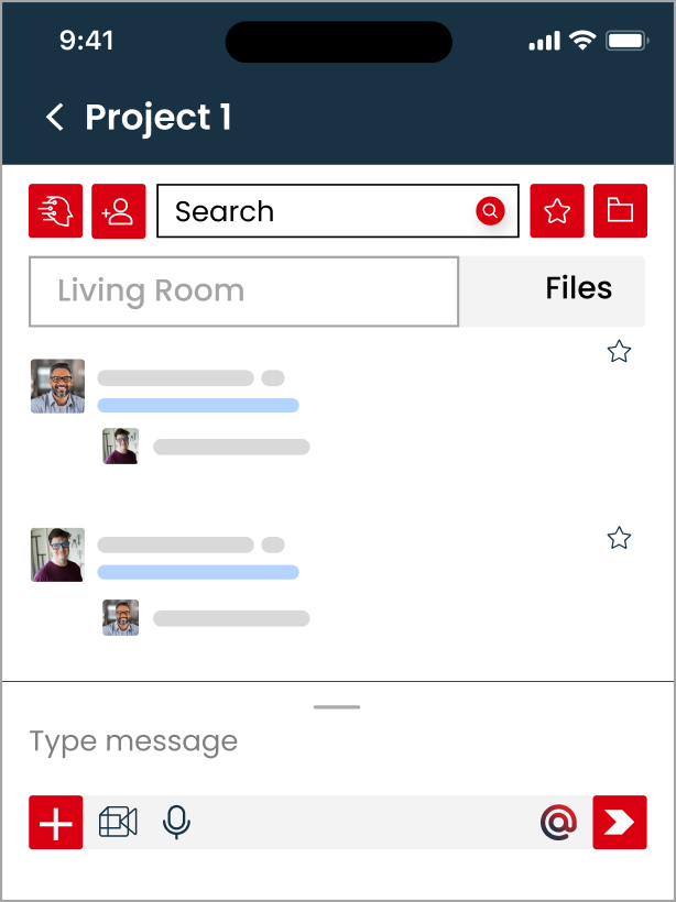 Arkchat messaging app: AEC firms can organise conversation and files related to different project spaces systematically mobile screen image 1