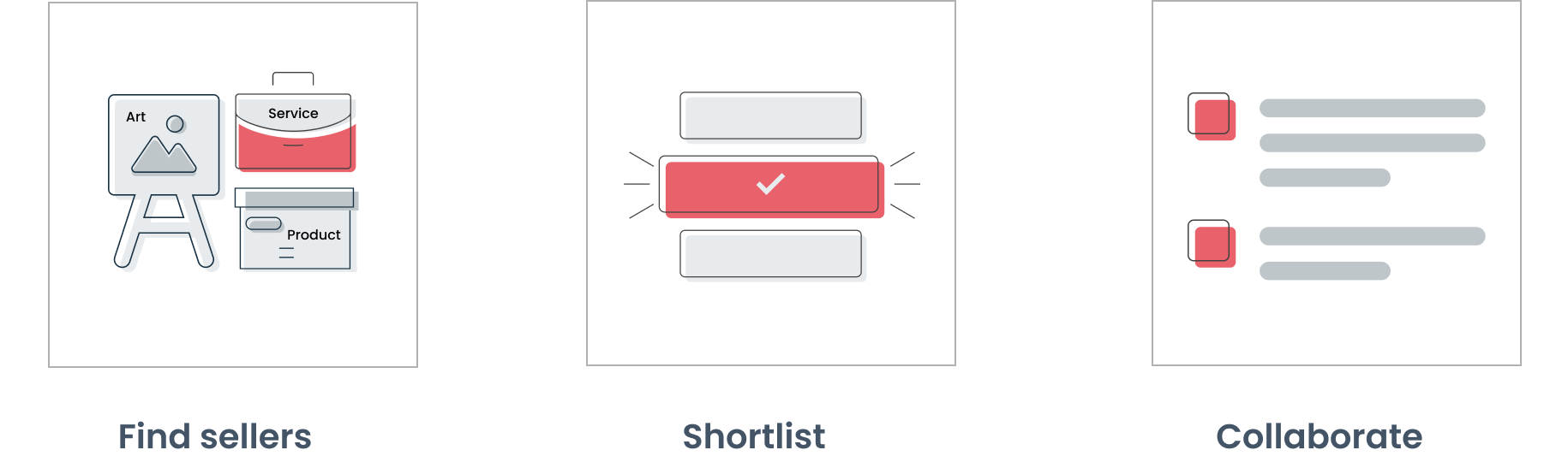 Arkchat messaging app: AEC firms can easily select products by finding sellers, shortlisting them and collaborating with them on Arkchat web screen image