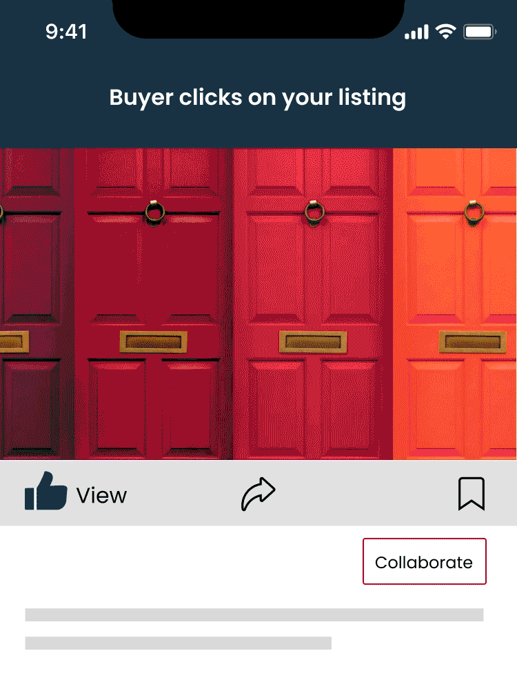 Arkchat messaging app: Buyers automatically connect with sellers in chat groups when the collaborate button is clicked.