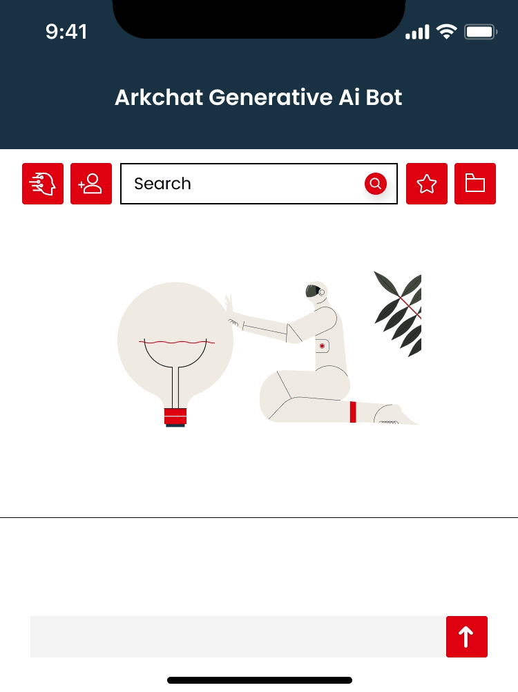 Arkchat messaging app: Generative Ai bot, ask questions, share answers, assign as tasks or seek approvals