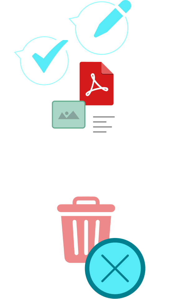 Arkchat messaging app: Tasks and Approvals can’t be deleted. They are always available for review and audits mobile screen image