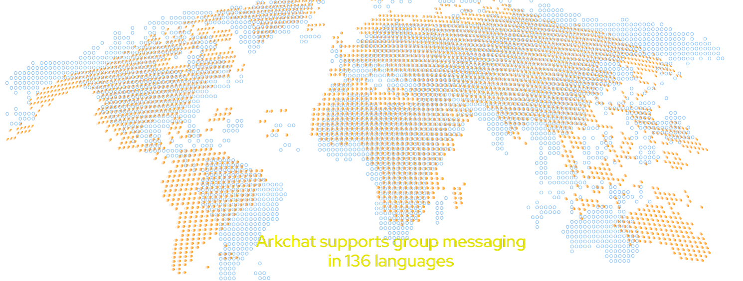 Arkchat messaging app: Manufacturers can chat with others in 136 languages. Web screen
