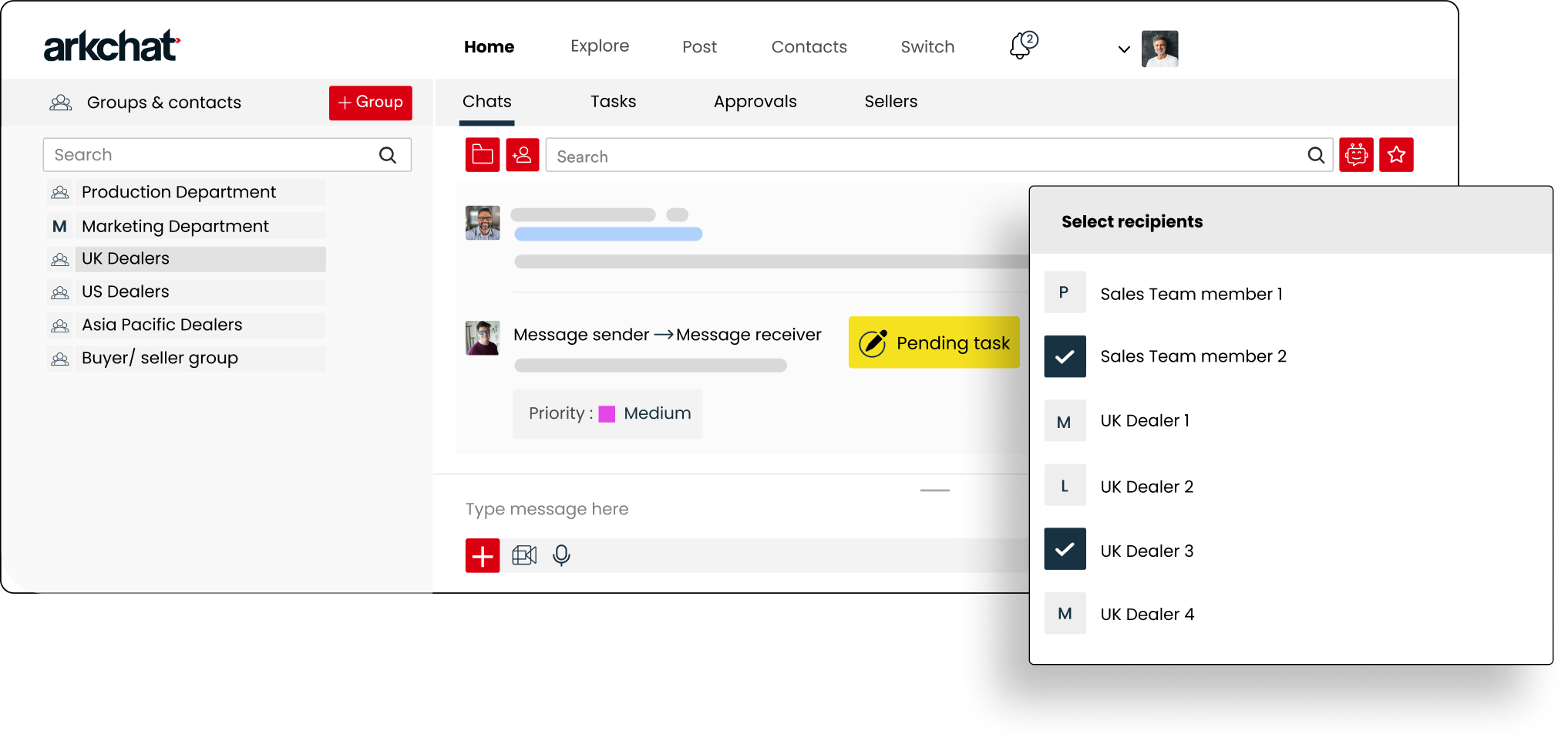 Arkchat messaging app: Manufacturers can reduce response time by collaborating with dealers vendors and customers on Arkchat wen screen image